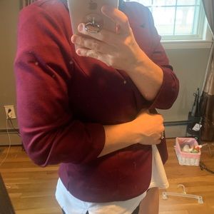 Burgundy purple suit jacket.